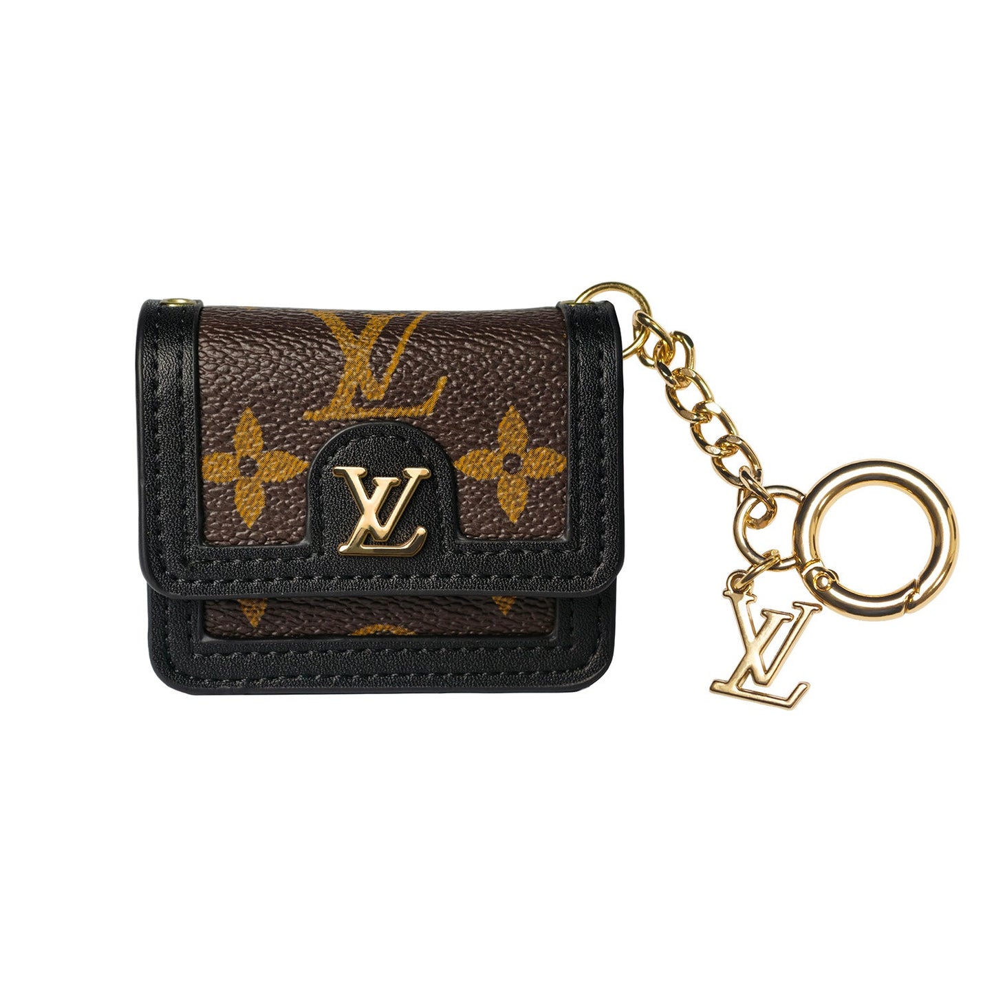 Louis Vuitton AirPods case decorated with a monogram pattern