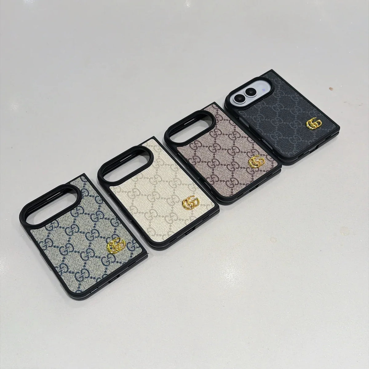 Luxury GG Supreme Monogram Canvas Case for iPhone Duo