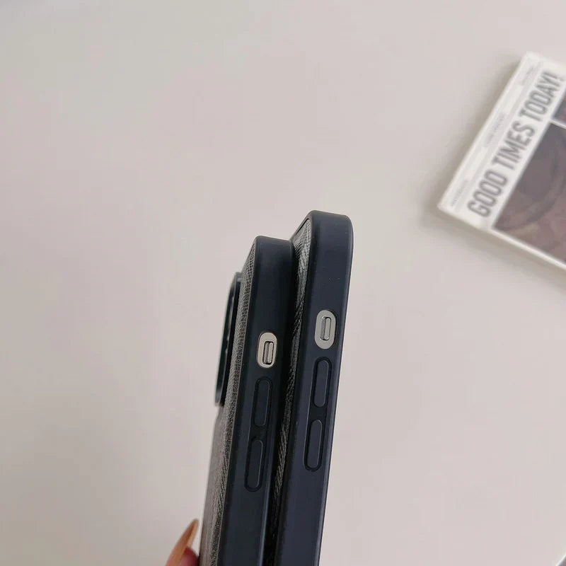 Luxury Woven Monogram & Geometric Slim Case for iPhone 12-18 Series