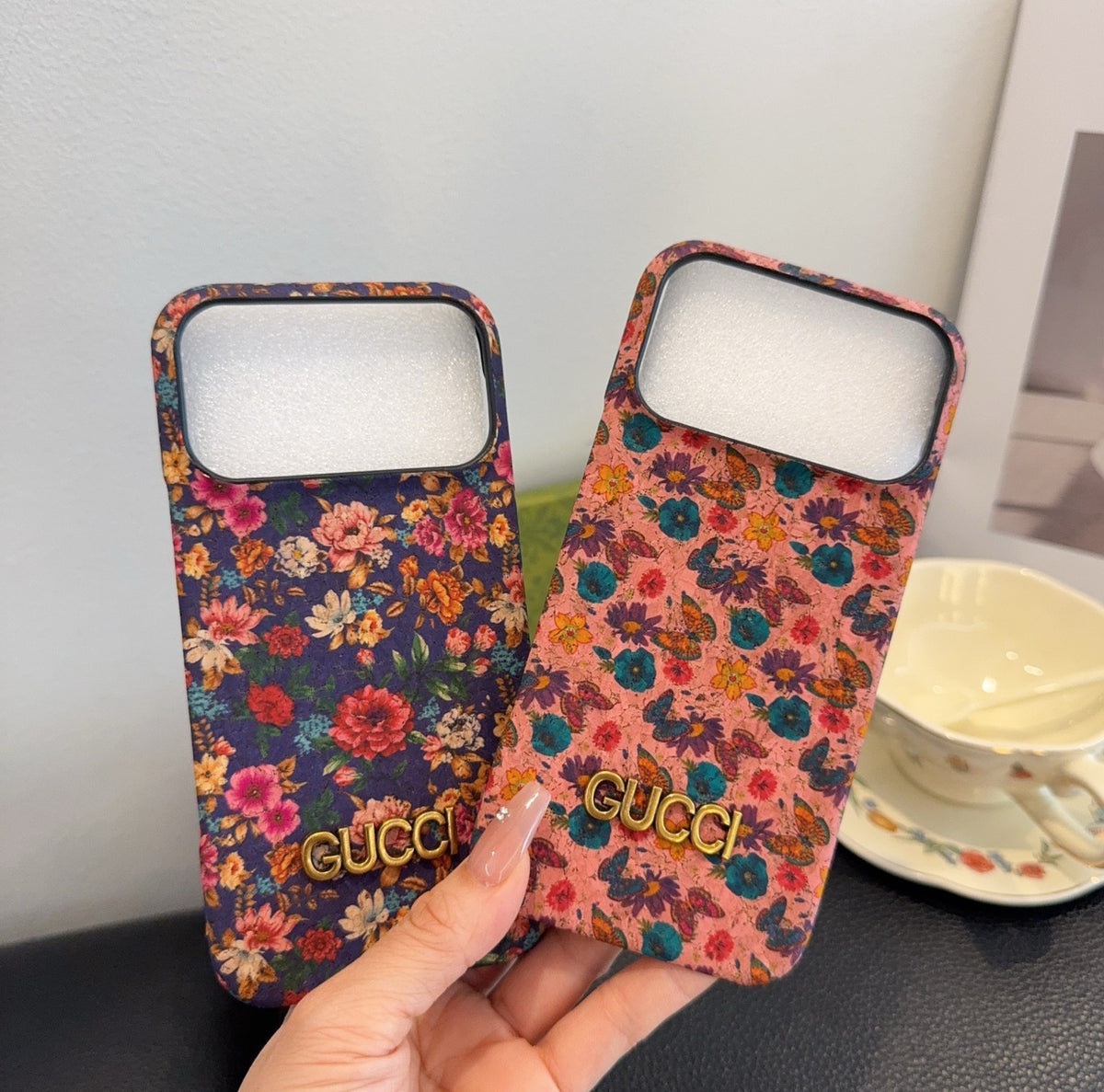 Luxury Gucci Floral Phone Case for iPhone 13-18 Pro & Pro Max