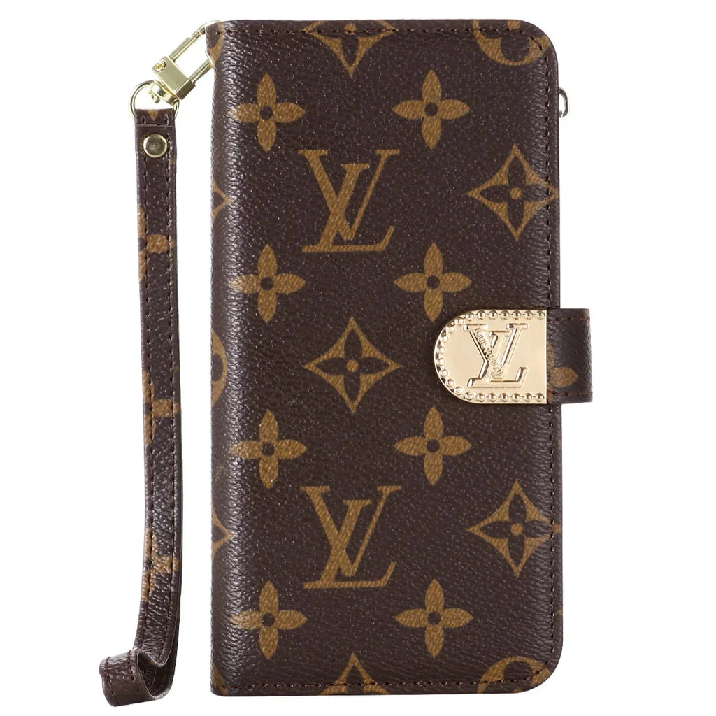 MONOGRAM CANVAS LEATHER WALLET SAMSUNG MOBILE PHONE CASE Roxy New