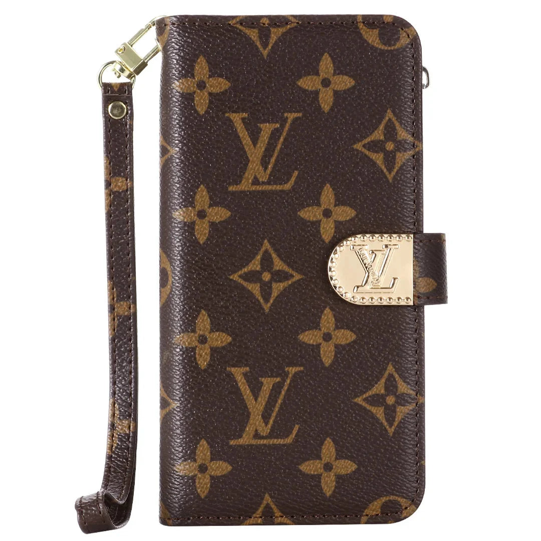 MONOGRAM CANVAS LEATHER WALLET SAMSUNG MOBILE PHONE CASE Roxy New
