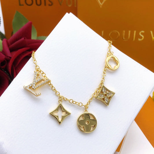 Luxury Lv Pendant brass bracelet