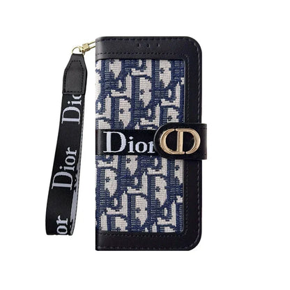 Dior iPhone Case With Card Holder And Wrist Strap For iPhone 12-18 Pro & Pro Max