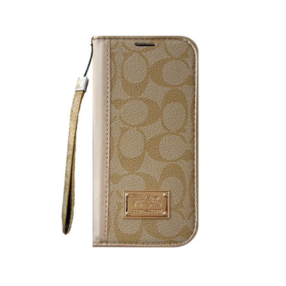 Leather Fold Coach iPhone Case With Wallet And Strap