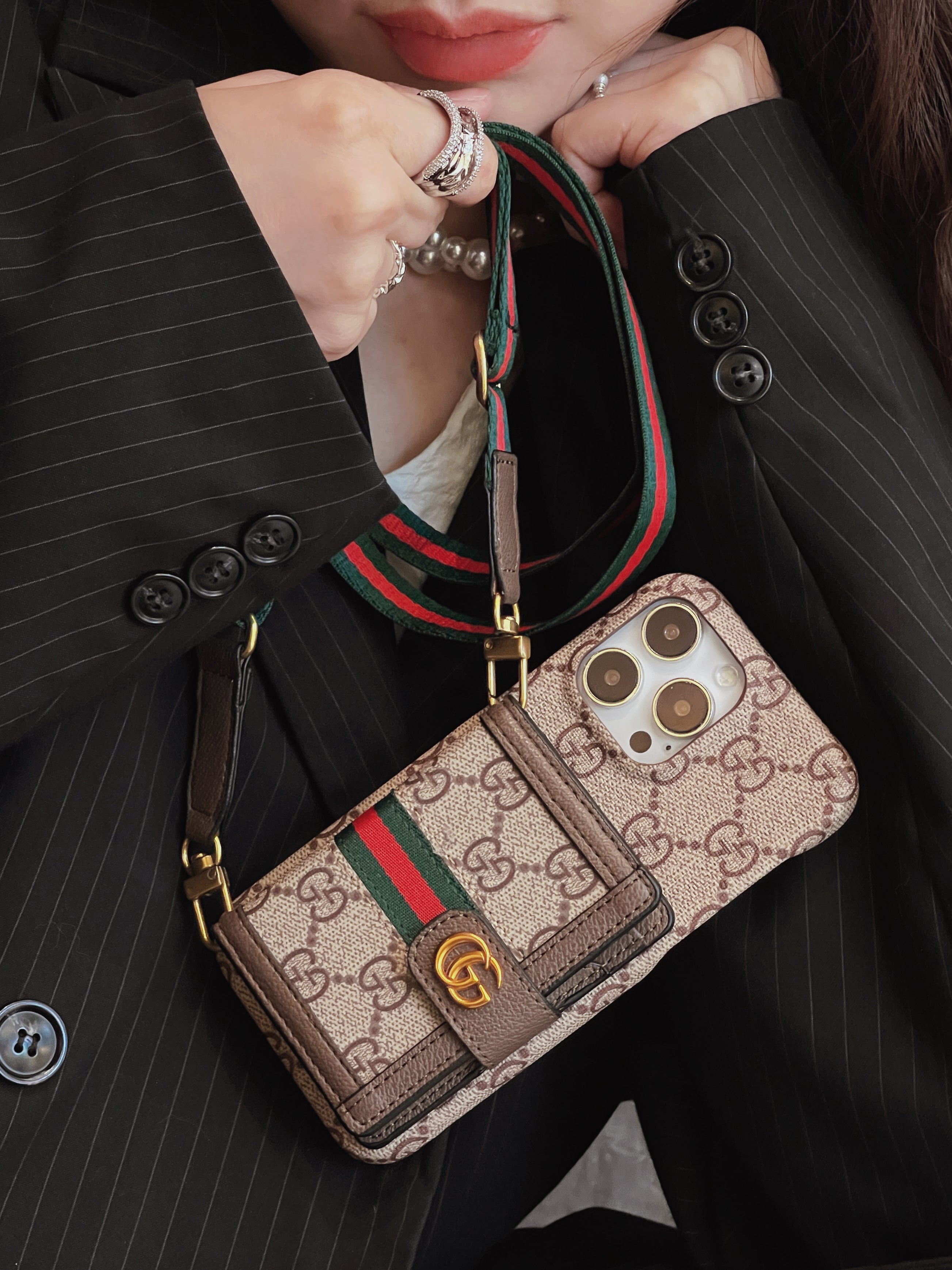 Ophidia Leather Wallet Crossbody iPhone Case Roxy New 2