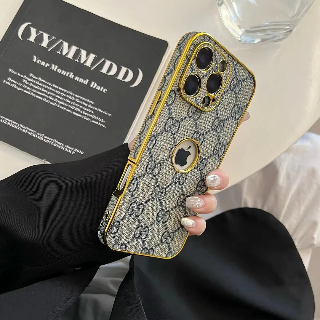 High Quality Electroplated Frame Ophidia  Leather Apple iPhone Case Roxy New 2