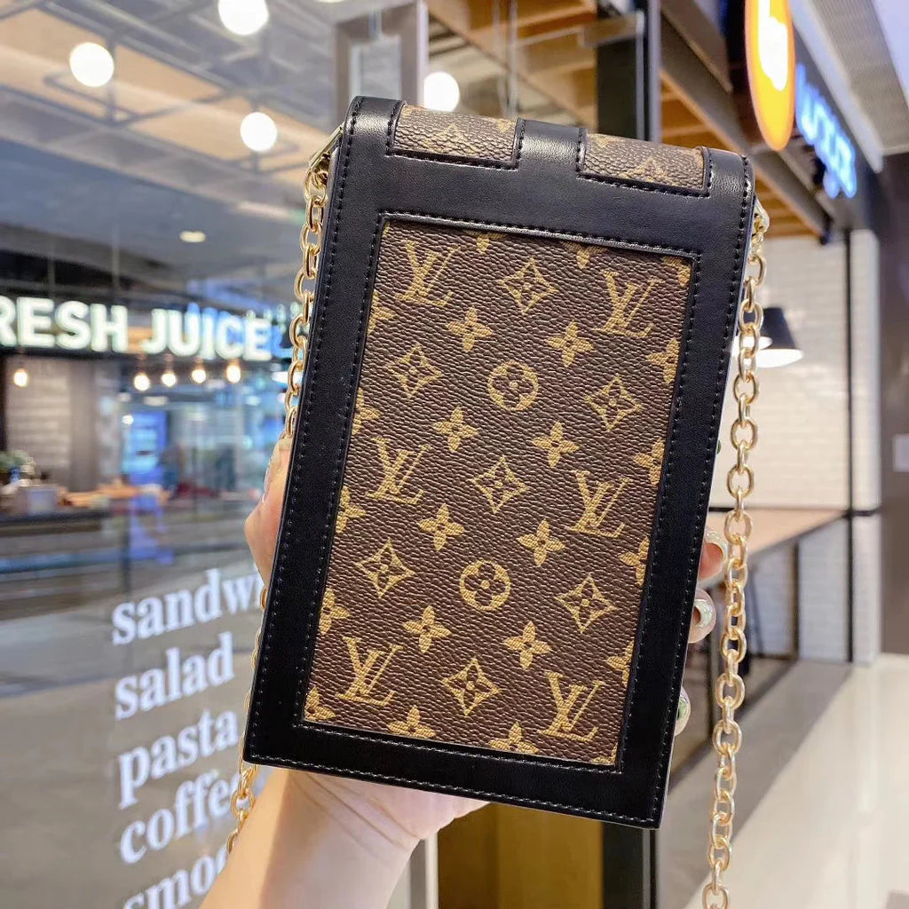 Monogrammed Canvas and Leather Trunk Crossbody Bag Roxy New