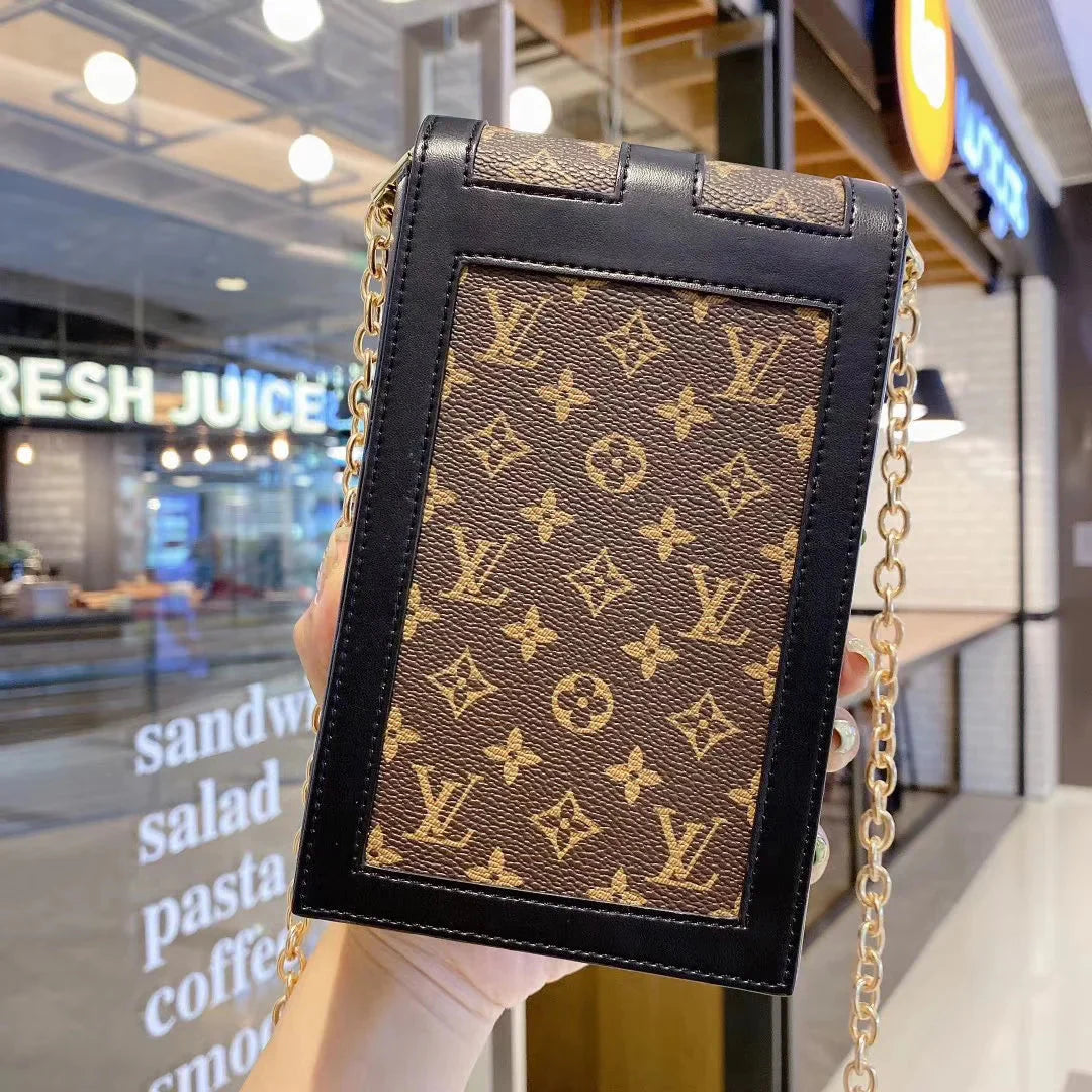 Monogrammed Canvas and Leather Trunk Crossbody Bag Roxy New