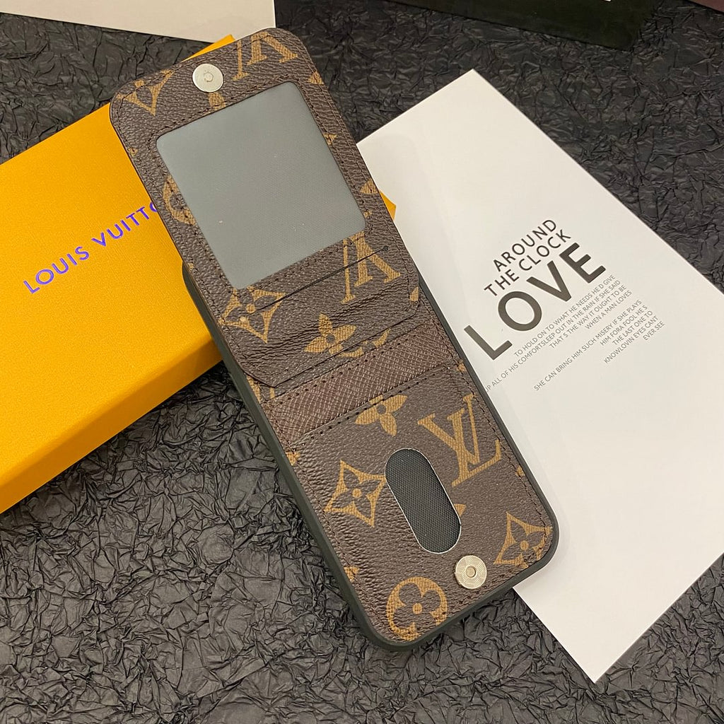 LUXURY MONOGRAM GENUINE LEATHER IPHONE CASE FLIP WALLET Roxy New 2