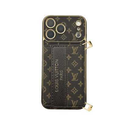Refined Leather Monogram iPhone Case With Wallet And Crossbody