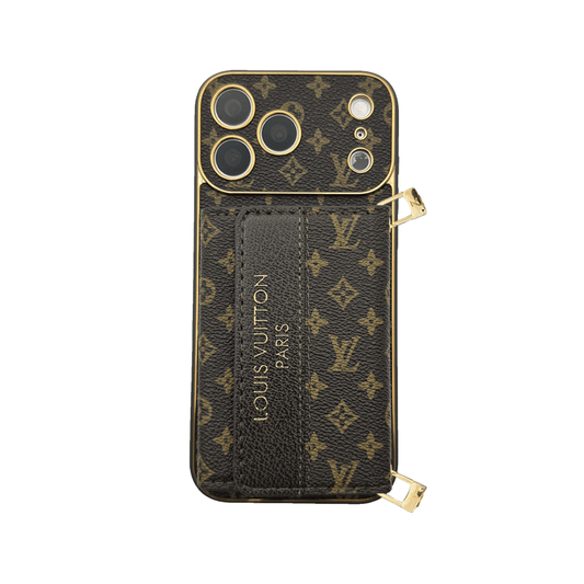 Refined Leather Monogram iPhone Case With Wallet And Crossbody