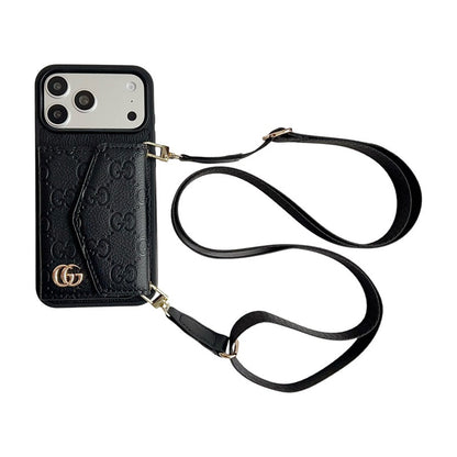 GG Classic Monogram Leather Card Case for iPhone 12-18 Pro & Pro Max