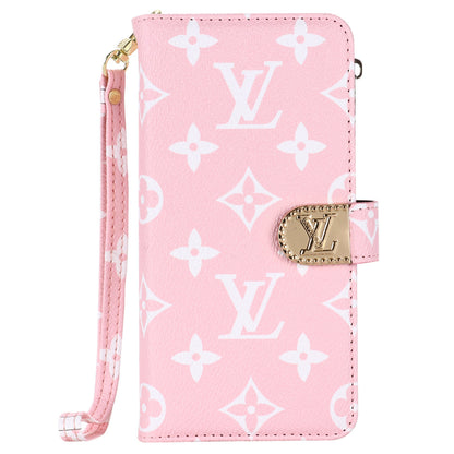MONOGRAM CANVAS LEATHER WALLET SAMSUNG MOBILE PHONE CASE Roxy New