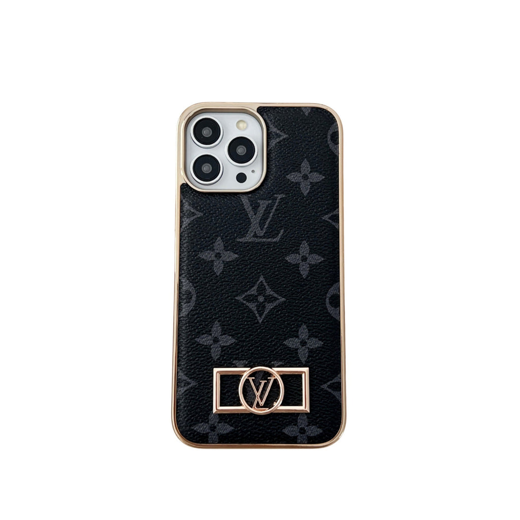 MONOGRAM CANVAS LEATHER PREMIUM ELECTROPLATING FOR IPHONE Roxy New 2