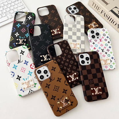 MONOGRAM LEATHER PC HARD BACK CASE FOR IPHONE Roxy New 2