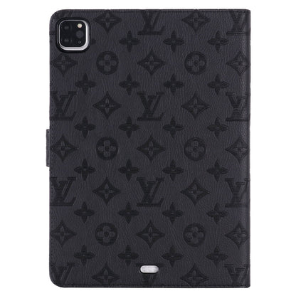 3D Embossed Canvas Monogram Holster Apple iPad Flip Cover With Stand Function theroxymob