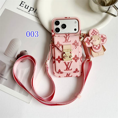 Luxury Monogram Crossbody iPhone Case with Detachable Wallet