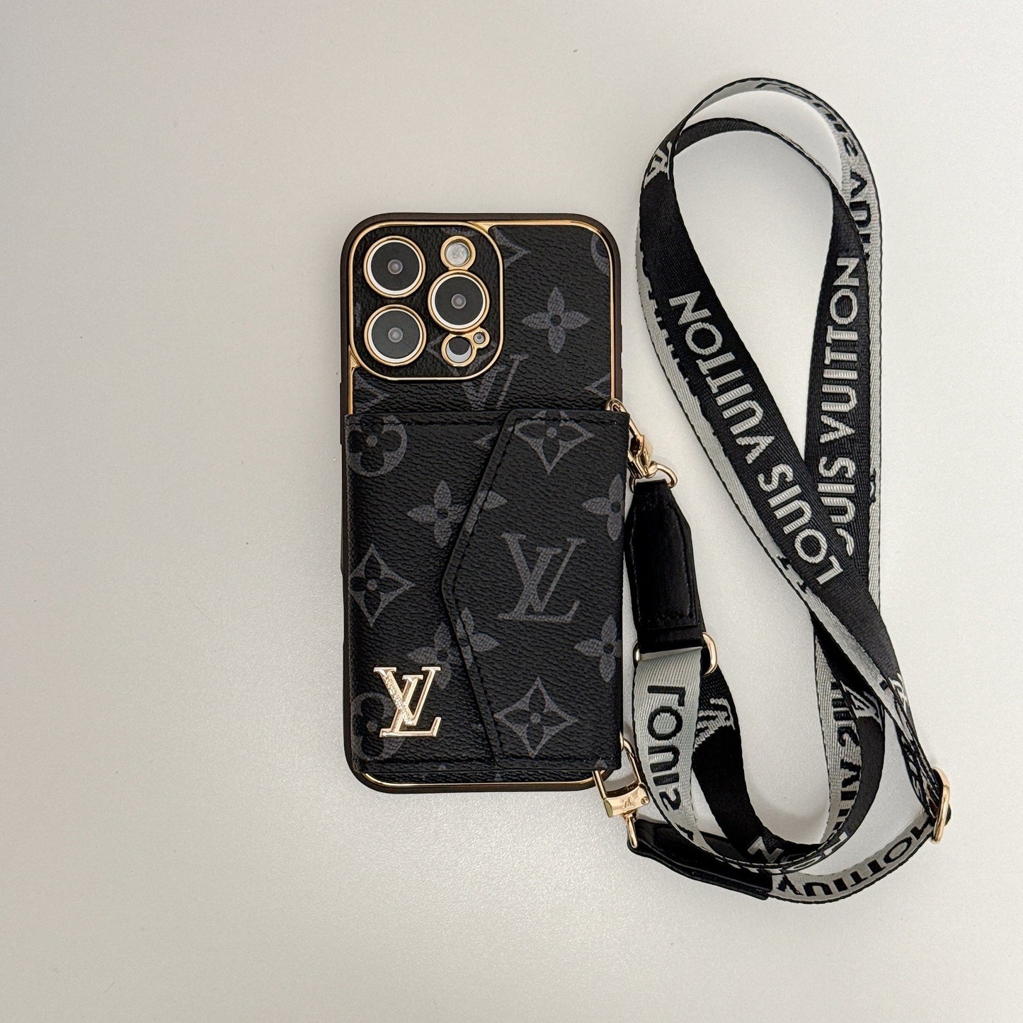 Luxury Monogram Canvas Leather Card Holder iPhone Case Roxy New 2