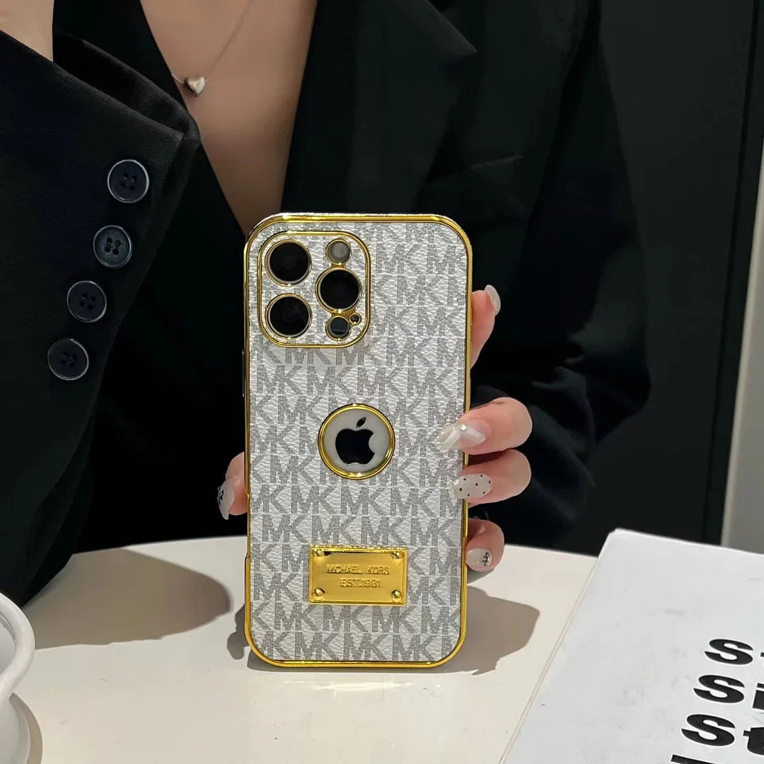 Gold Monogram Signature Canvas Leather Apple iPhone Case Roxy New 2