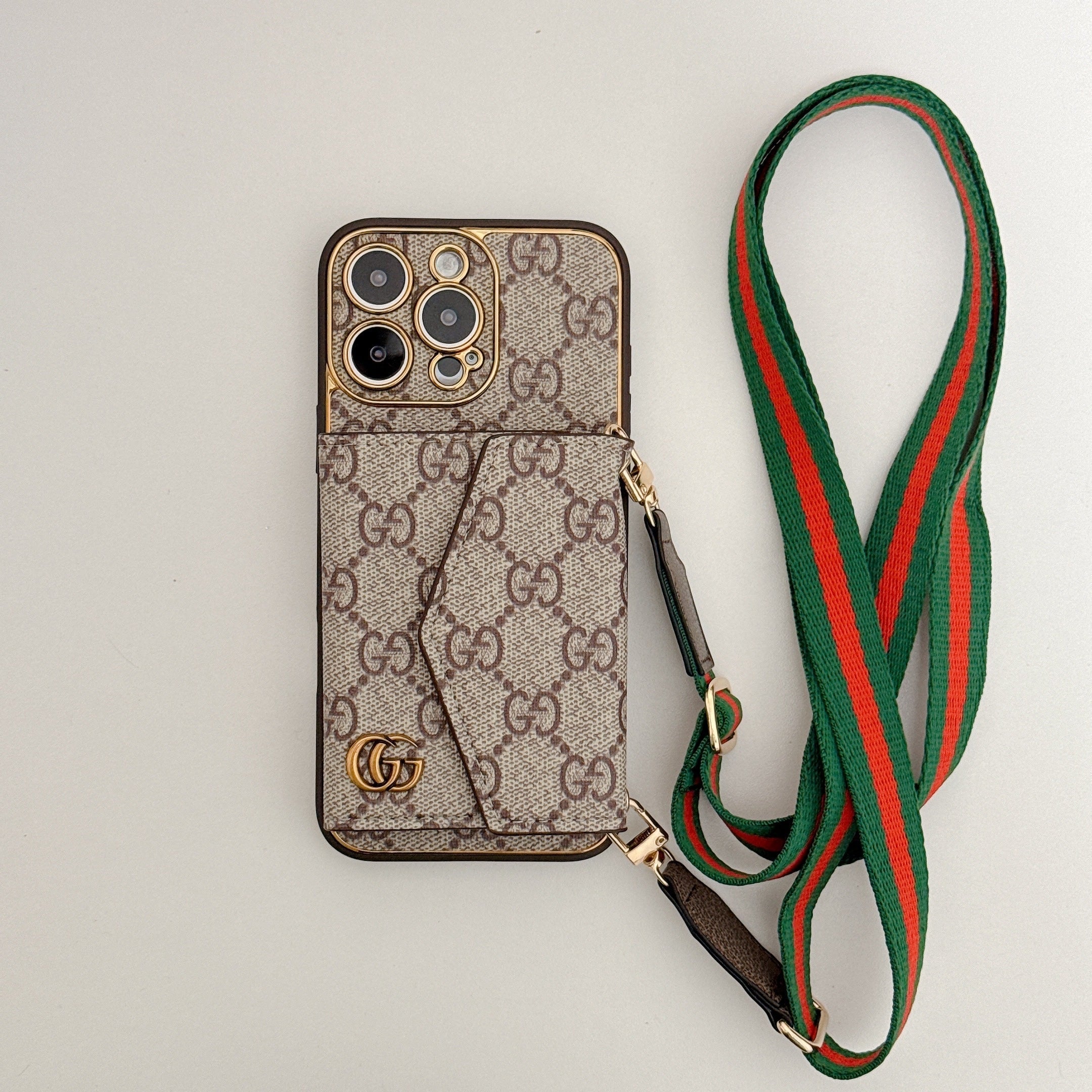 Luxury Monogram Canvas Leather Card Holder iPhone Case Roxy New 2