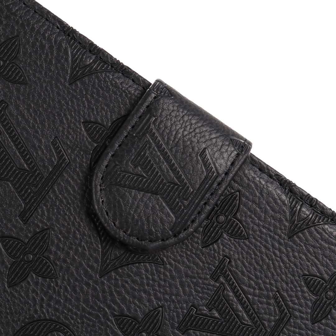 3D Embossed Canvas Monogram Holster Apple iPad Flip Cover With Stand Function theroxymob