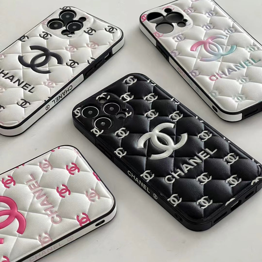 Embossed Chanel iPhone Case: Classic Luxury Design Roxy New 2