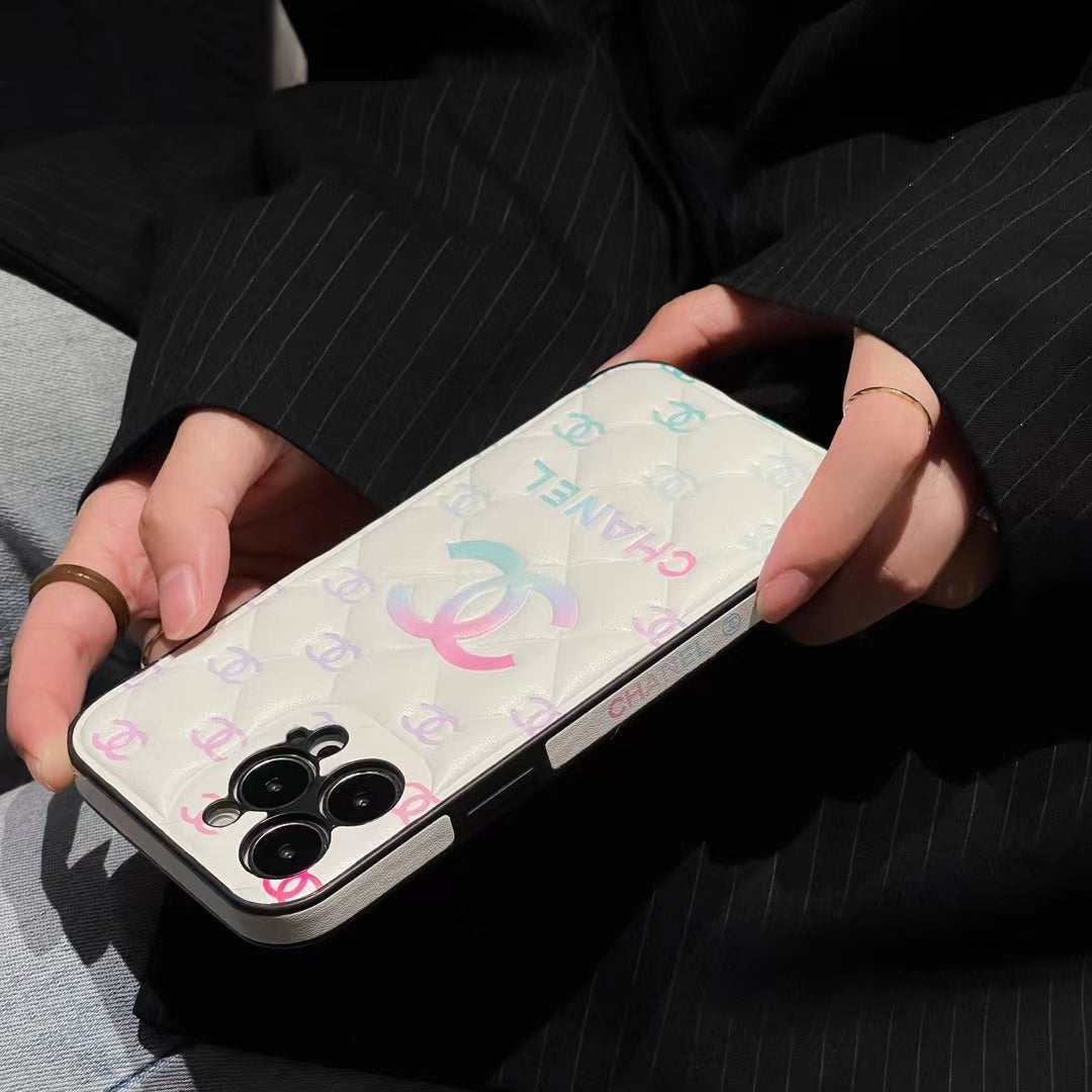 Embossed Chanel iPhone Case: Classic Luxury Design Roxy New 2