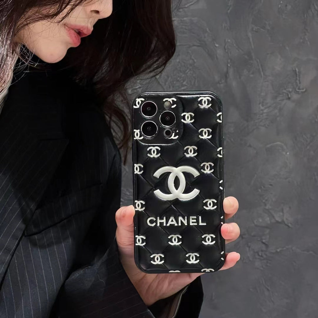 Embossed Chanel iPhone Case: Classic Luxury Design Roxy New 2