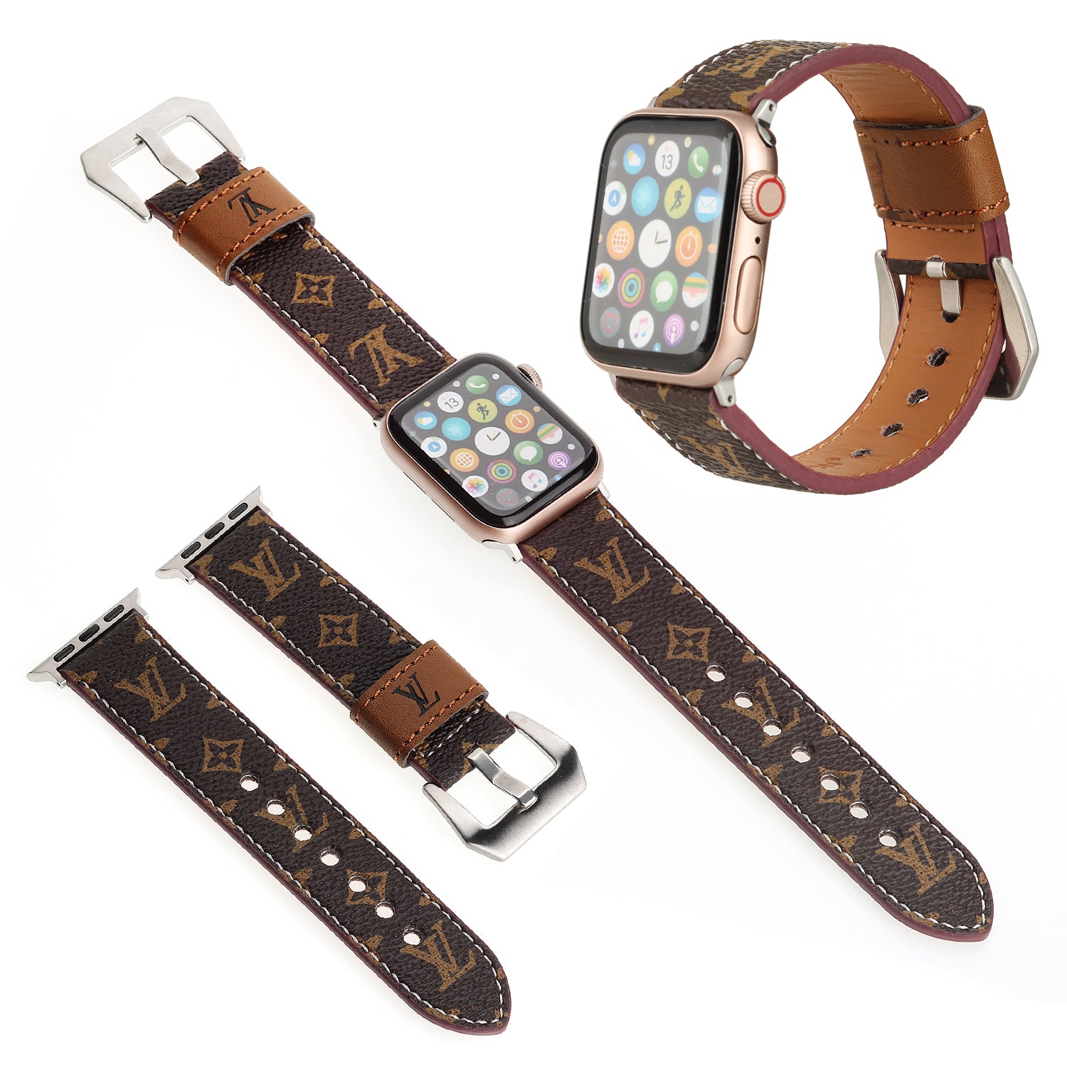 LEATHER CANVAS LUXURY APPLE WATCH STRAP Roxy New 2