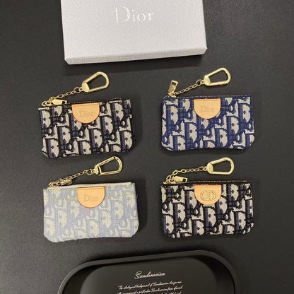 Chic Monogram Mini Pouches with Keychain Clips