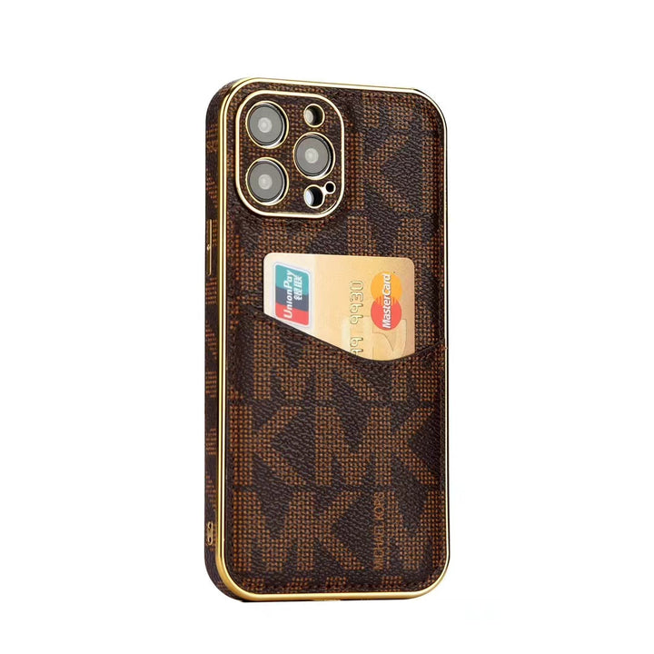 Luxury M-K-Inspired Monogram iPhone Case with Card Holder Roxy New 2