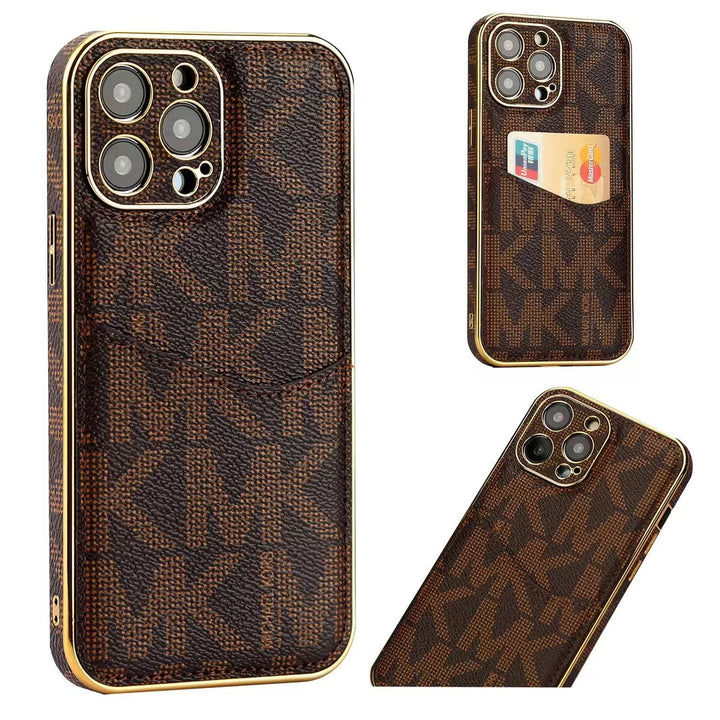 Luxury M-K-Inspired Monogram iPhone Case with Card Holder Roxy New 2