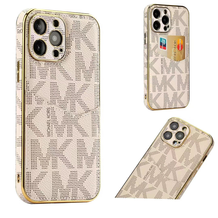 Luxury M-K-Inspired Monogram iPhone Case with Card Holder Roxy New 2