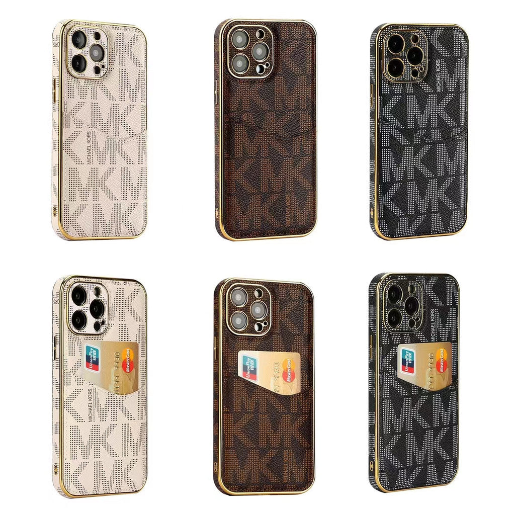 Luxury M-K-Inspired Monogram iPhone Case with Card Holder Roxy New 2