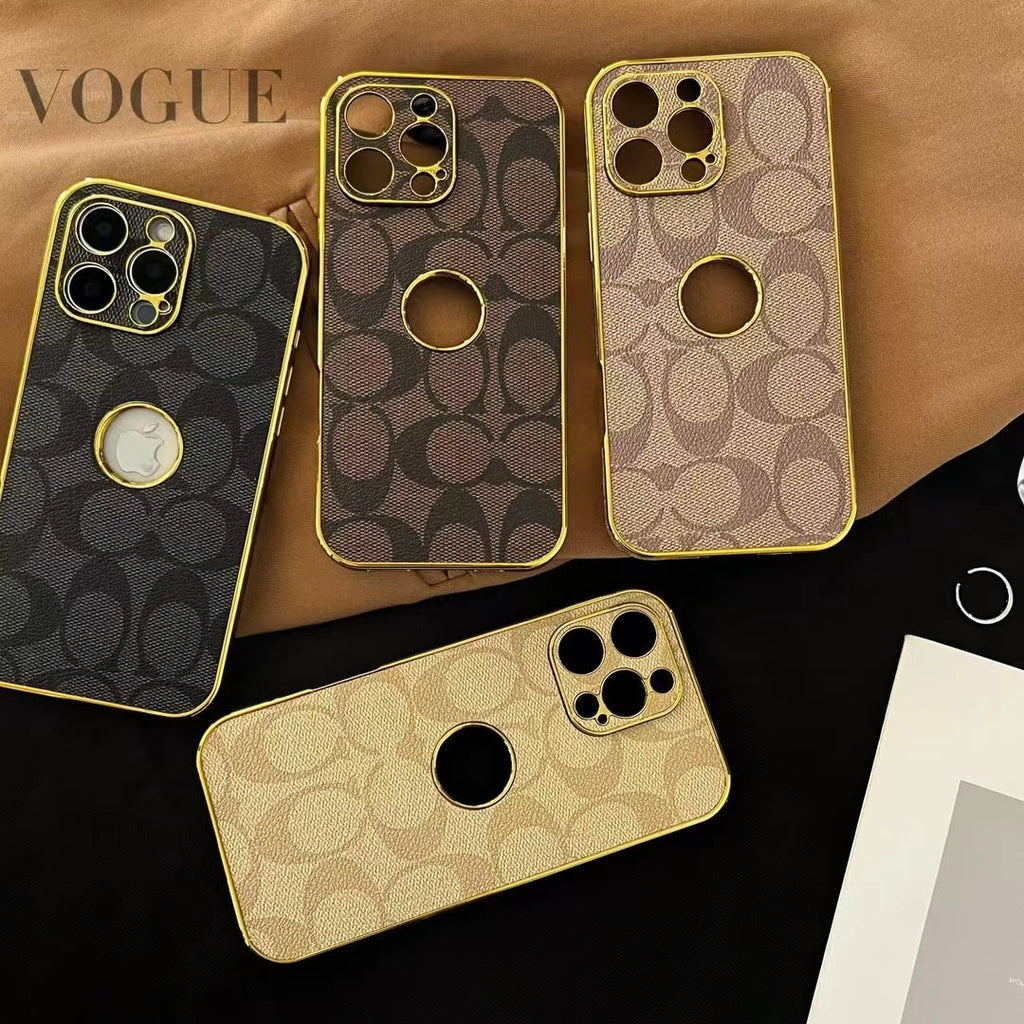 Inspired Luxury Monogram iPhone Case with Gold Trim Roxy New 2