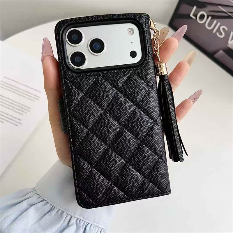 Premium Louis Vuitton Leather Wallet Leather Crossbody Bag For iPhone Case 12-18 Pro & Pro Max