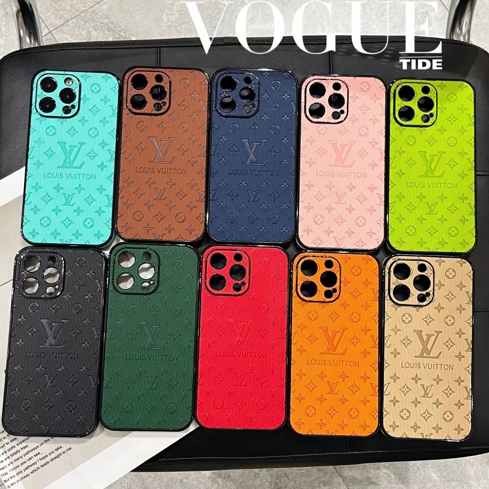 3D Monogram Embossed Leather  Case for iPhone theroxymob