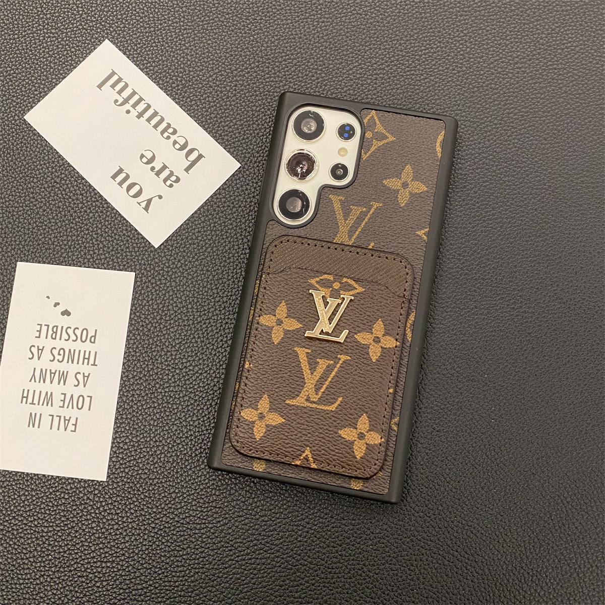 SAMSUNG GALAXY PETITE MALLE PHONE CASES CARD HOLDER MONOGRAM CANVAS Roxy New