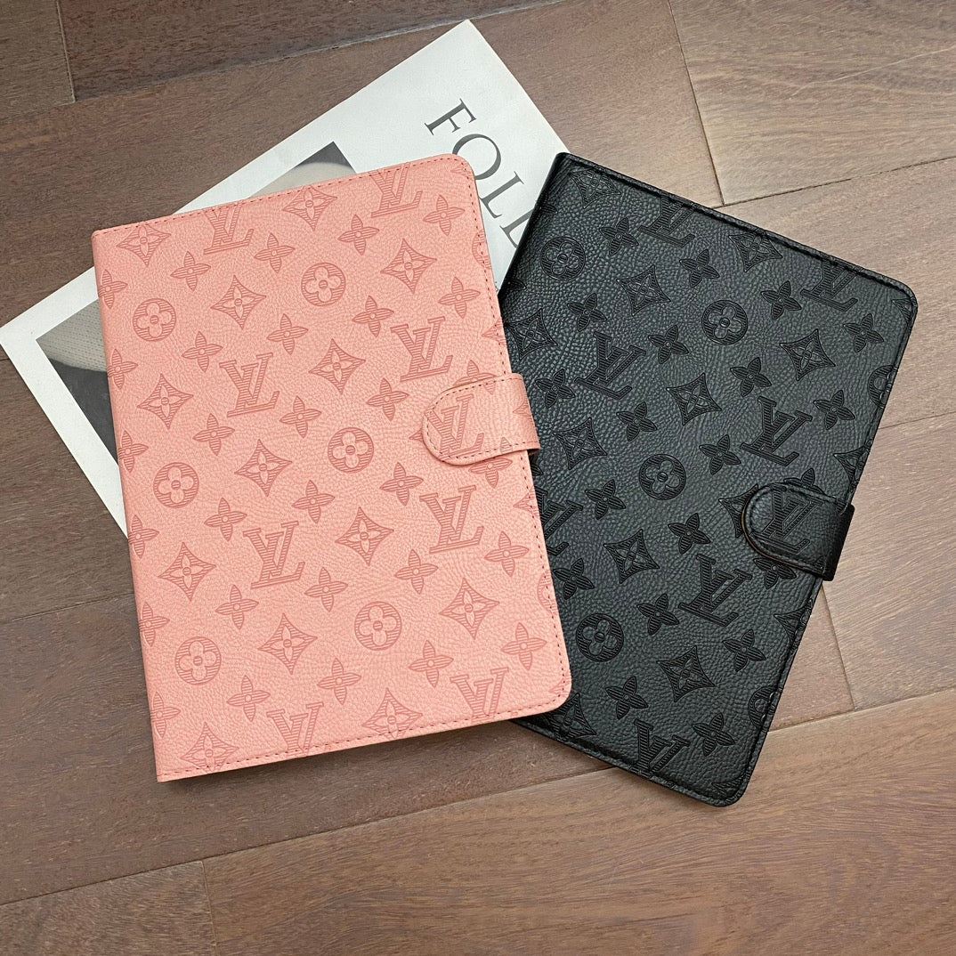 3D Embossed Canvas Monogram Holster Apple iPad Flip Cover With Stand Function theroxymob