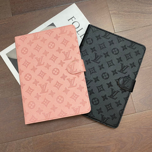 3D Embossed Canvas Monogram Holster Apple iPad Flip Cover With Stand Function theroxymob
