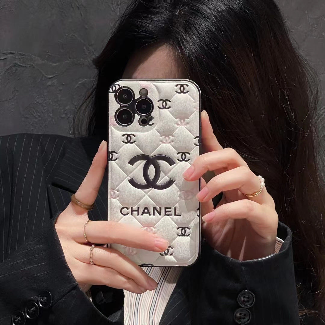 Embossed Chanel iPhone Case: Classic Luxury Design Roxy New 2