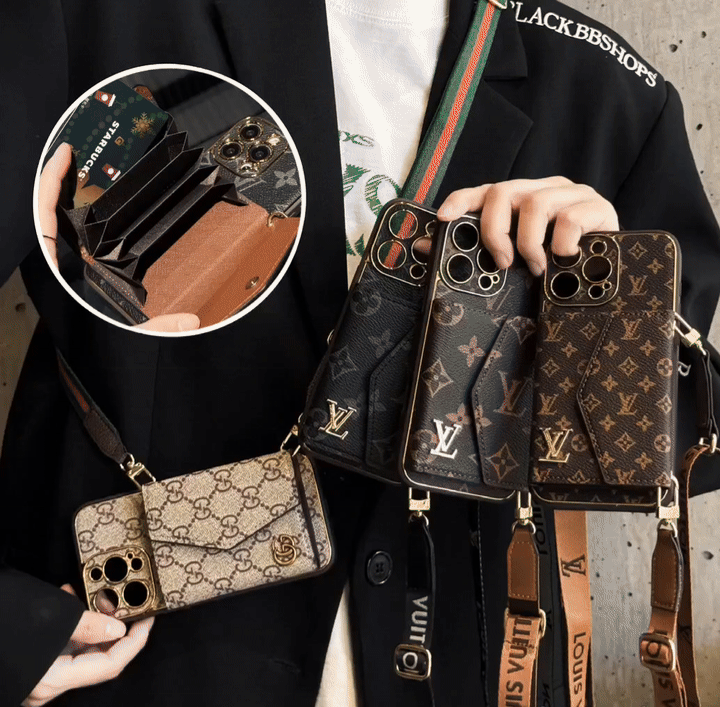 Luxury Monogram Canvas Leather Card Holder iPhone Case Roxy New 2