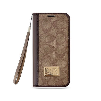 Leather Fold Coach iPhone Case With Wallet And Strap