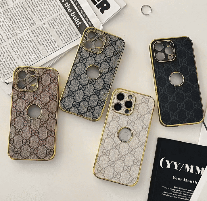 Gold Monogram Signature Canvas Leather Apple iPhone Case Roxy New 2