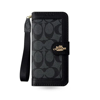 Luxury Monogram Canvas Wallet Case for iPhone 12-18 Series