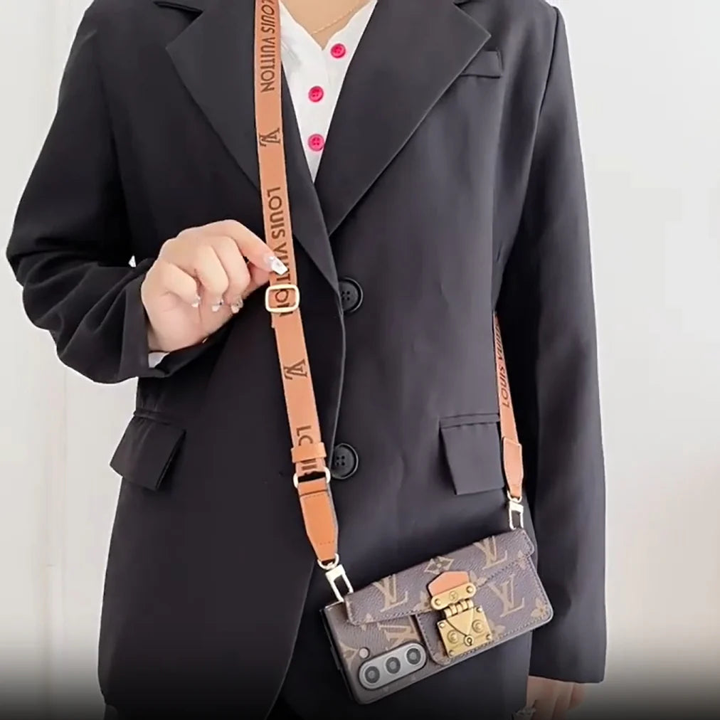 Luxury LOCK CARD BAG CROSSBODY CHAIN SAMSUNG Z FOLD CASE Roxy New