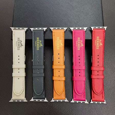 Apple Watch strap in glossy Hermes leather