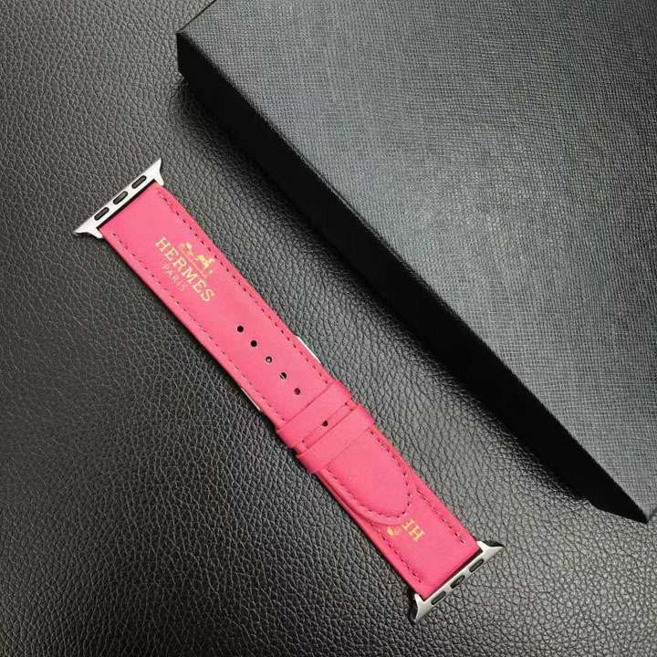 Apple Watch strap in glossy Hermes leather