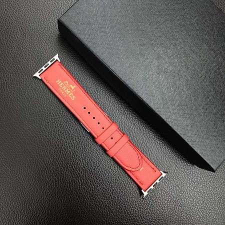 Apple Watch strap in glossy Hermes leather